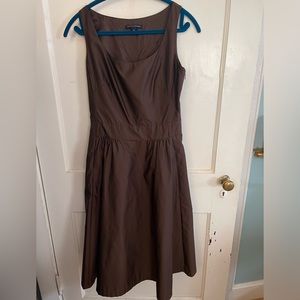 Banana Republic Brown Taffeta Fit & Flare Dress Size 4